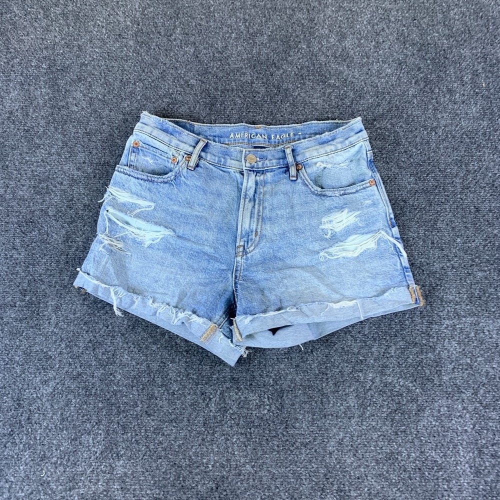 American Eagle Outfitters Strigid Cut-Off Shorts Womens 2 Blue Denim Distressed